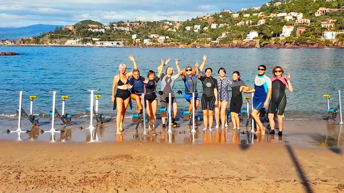 Aquabike en mer Méditerranée Théoule-sur-Mer Côte d'Azur